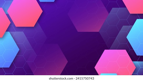 Gradient hexagonal background vector design in eps 10