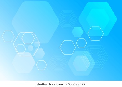Gradient hexagonal blue background illustration vector