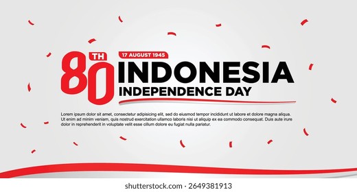 Gradient horizontal banner template for Indonesia independence day celebration
