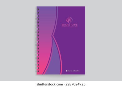 Gradient  horizontal notebook cover template