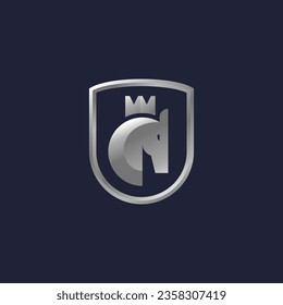 Gradient horse crown luxury logo badge 