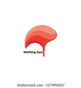 gradient hot melting sun abstract symbol decoration logo vector