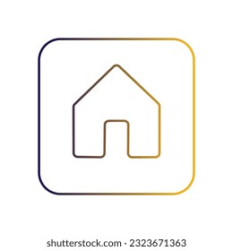 Gradient house icon on white background vector illustration graphic design