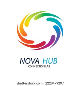 gradient hub logo template design