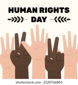gradient human rights day design with hands illustration