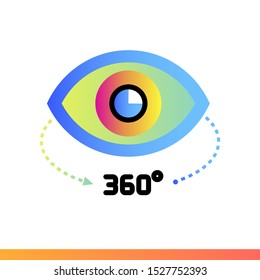 Gradient icon 360 view. Virtual and augmented reality gadgets. Suitable for banners, mobile application, website, interfaces