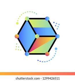 Gradient icon 3d modeling. 3D Printing, modeling. Suitable for banners, mobile application, website, interfaces