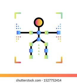 Gradient icon Body tracking. Virtual and augmented reality gadgets. Suitable for banners, mobile application, website, interfaces