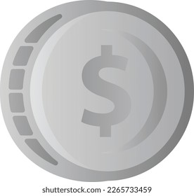 Farbige Ikone einer Münzklammer mit glänzender silberner Farbe für Design-Grafik. Realistische Vektorgrafik für Geschäfts-, Finanz-, Vermögen-, Markt-, Shop-, Zahlungs- oder Wirtschaftsressourcen