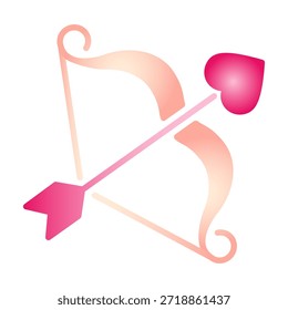 Icono degradado del arco de Cupido. Diseño colorido moderno para el día de San Valentín, amor, romance, boda o proyectos de regalo románticos.