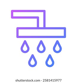 Gradient icon design for shower bathroom space