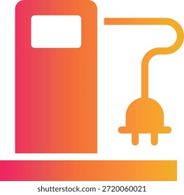 Gradient Icon: estación de carga de VE con enchufe para necesidades de energía móvil.