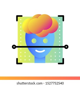 Gradient icon Face ID,. Virtual and augmented reality gadgets. Suitable for banners, mobile application, website, interfaces