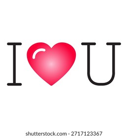 Icono degradado con texto Te amo y corazón vibrante para el Día de San Valentín. Impresionante diseño editable colorido que simboliza la pasión, el romance y el amor eterno. Perfecto para tarjetas, App, bodas y marca.