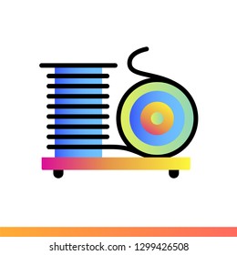 Gradient icon Filament. 3D Printing, modeling. Suitable for banners, mobile application, website, interfaces