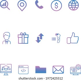 gradient icon, icons set, symbol set