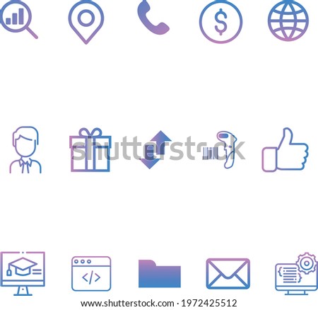 gradient icon, icons set, symbol set