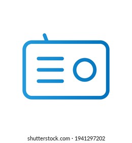Gradient icon. isolated in white. Radio icon