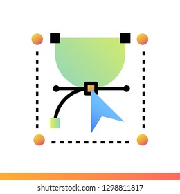 Gradient icon Object editing. 3D Printing, modeling. Suitable for banners, mobile application, website, interfaces