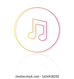 Gradient icon with reflection on a white background