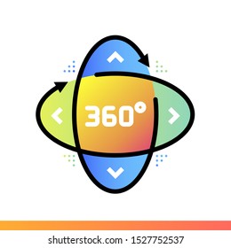 Gradient icon Rotate axis,. Virtual and augmented reality gadgets. Suitable for banners, mobile application, website, interfaces