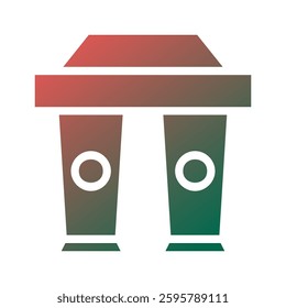 Gradient Icon of Two Cups of Coffee to Go