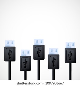 gradient icon usb technology elements Vector illustration