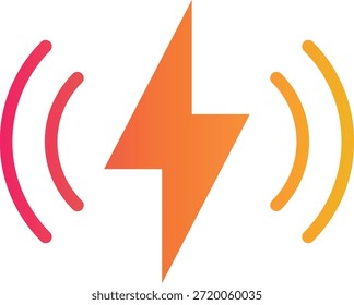 Gradient Icon – Wireless charging symbol with energy waves for mobile devices.