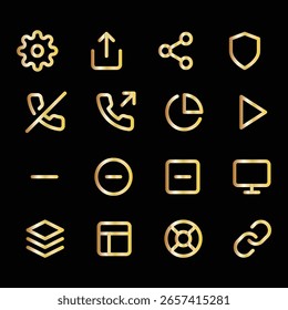 Conjunto de iconos de degradado y símbolos Abstractas

