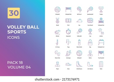 Gradient icons set - volley ball sport icons 