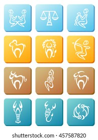 Gradient icons of  zodiac signs