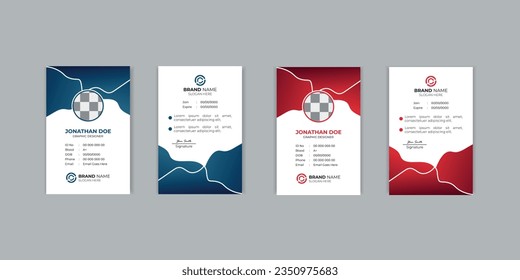 Paquete colorido de plantilla de tarjeta de identificación de degradado | Tarjeta de identificación de empleado para su empresa