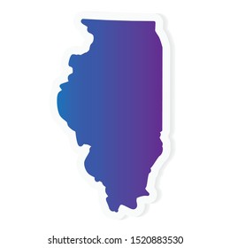 gradient Illinois map- vector illustration
