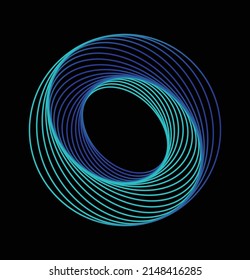Gradient Illusional Line Art Circle Shape Simple Variation Illustration. Illusional String Art Illustration