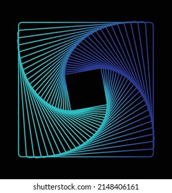 Ilustración de forma cuadrada de la línea de degradado Ilustración en forma de Art. Ilustración de arte de vectores de cadenas de iluminación