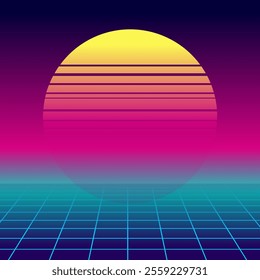 Gradient Illustration Design With Vaporwave Style