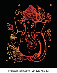 Gradient illustration of lord ganesh for stock photo