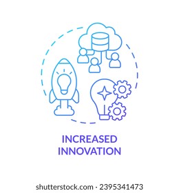 Gradient increased innovation concept thin line icon, isolated vector representing data democratization.