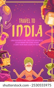 Gradient india travel poster template