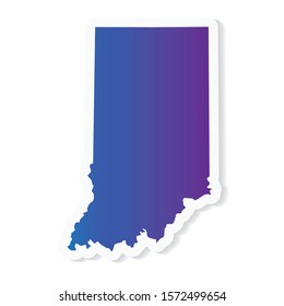 gradient Indiana map - vector illustration