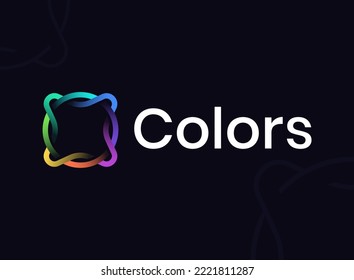 Gradient infinity plexus lines logo design. Infinity symbol lines concept logo design. Logo template. Social media abstract gradient emblem logomark for business, hi-tech production, games, web.