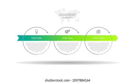 Gradient infographic  business abstract background  template circle with 3 step