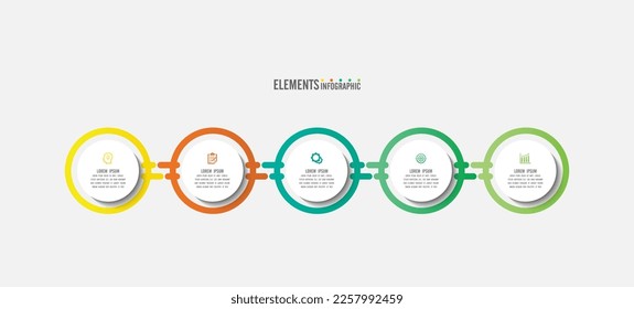 Diseño de elementos de negocio de degradado con 5 pasos