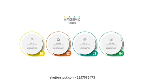 Gradient infographic business element design with 4 step