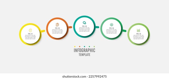 Gradient infographic business element design with 5 step