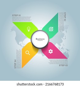 Gradient infographic business process template