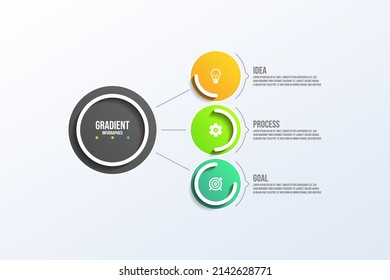 Gradient  infographic business template for abstract background circle with 3 step
