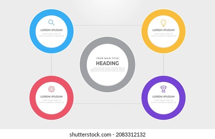 Gradient infographic with connected circles.