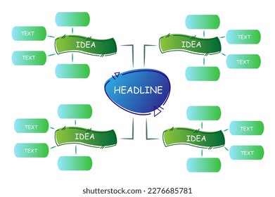 Gradient Infographic Mind Map Vector