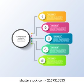 Gradient infographic process element design